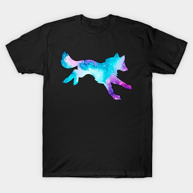 Running Galaxy Wolf T-Shirt by Lady Lilac